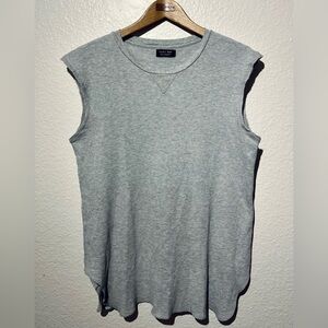 Zara Man Grey Pure Cotton Muscle Tank / Sleeveless Round Neck Sweatshirt